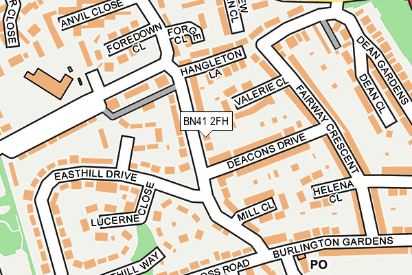 BN41 2FH map - OS OpenMap – Local (Ordnance Survey)