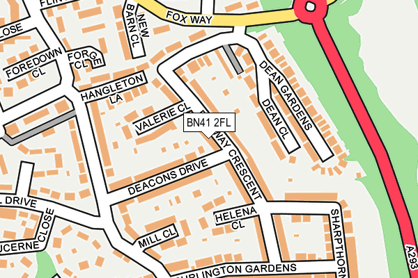 BN41 2FL map - OS OpenMap – Local (Ordnance Survey)