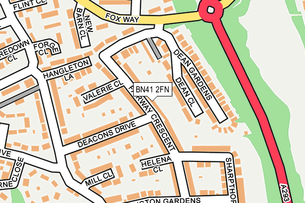 BN41 2FN map - OS OpenMap – Local (Ordnance Survey)