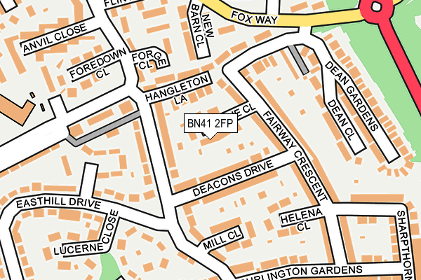BN41 2FP map - OS OpenMap – Local (Ordnance Survey)