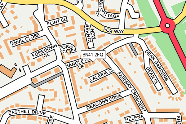 BN41 2FQ map - OS OpenMap – Local (Ordnance Survey)
