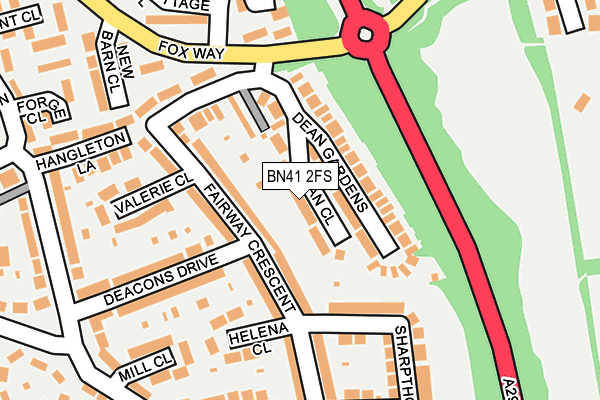 BN41 2FS map - OS OpenMap – Local (Ordnance Survey)