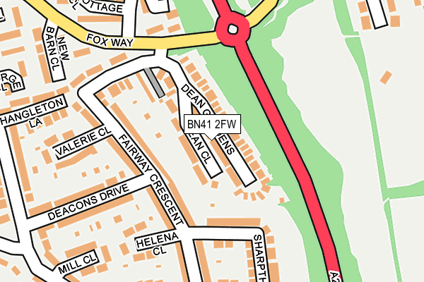 BN41 2FW map - OS OpenMap – Local (Ordnance Survey)