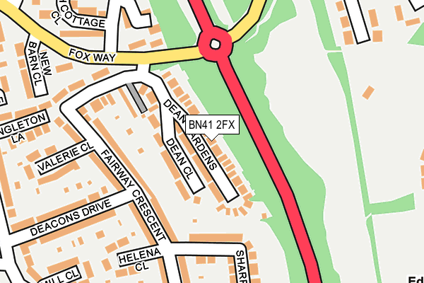 BN41 2FX map - OS OpenMap – Local (Ordnance Survey)