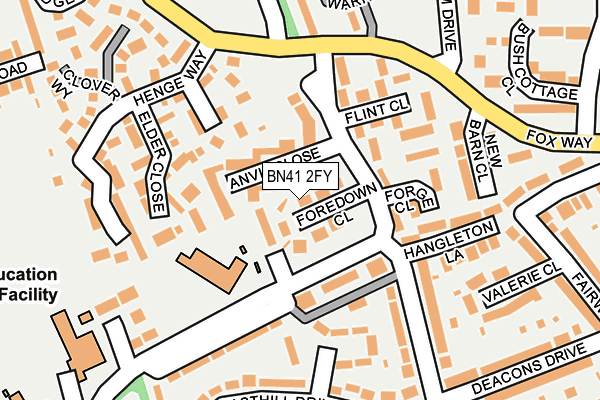 BN41 2FY map - OS OpenMap – Local (Ordnance Survey)