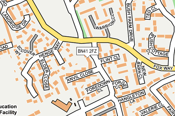 BN41 2FZ map - OS OpenMap – Local (Ordnance Survey)
