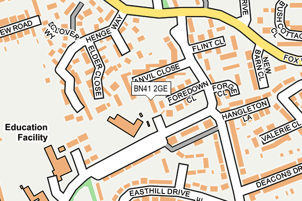 BN41 2GE map - OS OpenMap – Local (Ordnance Survey)