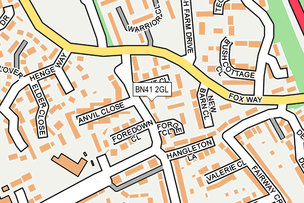 BN41 2GL map - OS OpenMap – Local (Ordnance Survey)