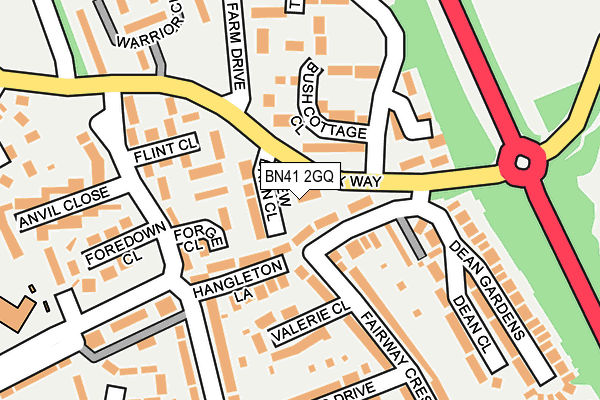 BN41 2GQ map - OS OpenMap – Local (Ordnance Survey)