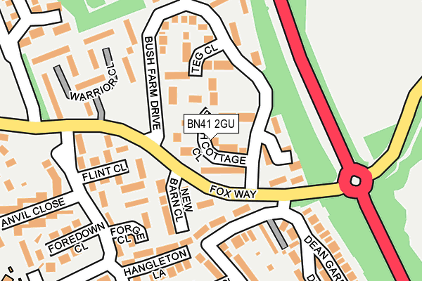 BN41 2GU map - OS OpenMap – Local (Ordnance Survey)