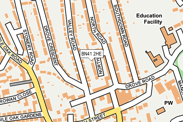 BN41 2HE map - OS OpenMap – Local (Ordnance Survey)