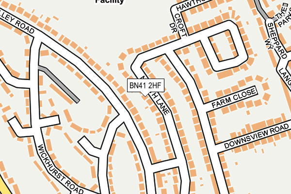 BN41 2HF map - OS OpenMap – Local (Ordnance Survey)