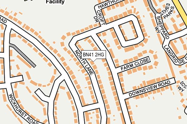 BN41 2HG map - OS OpenMap – Local (Ordnance Survey)