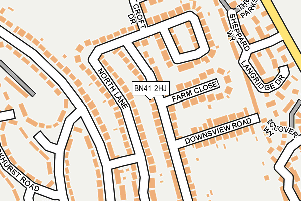 BN41 2HJ map - OS OpenMap – Local (Ordnance Survey)