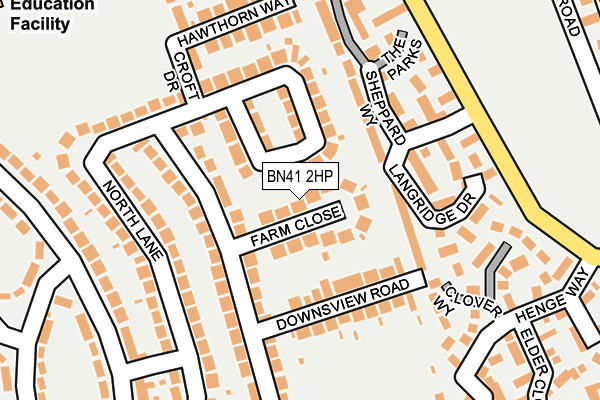 BN41 2HP map - OS OpenMap – Local (Ordnance Survey)
