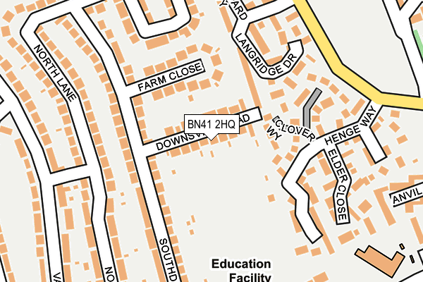 BN41 2HQ map - OS OpenMap – Local (Ordnance Survey)