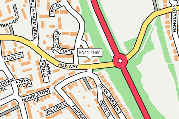 BN41 2HW map - OS OpenMap – Local (Ordnance Survey)