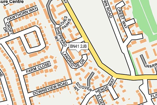 BN41 2JB map - OS OpenMap – Local (Ordnance Survey)