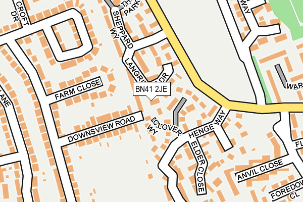 BN41 2JE map - OS OpenMap – Local (Ordnance Survey)