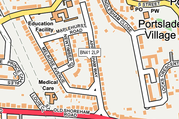BN41 2LP map - OS OpenMap – Local (Ordnance Survey)