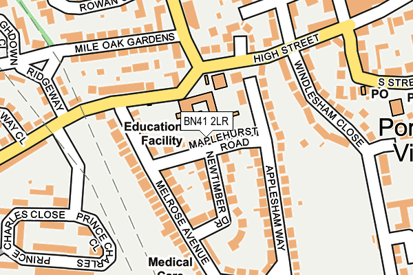BN41 2LR map - OS OpenMap – Local (Ordnance Survey)