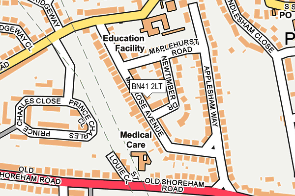 BN41 2LT map - OS OpenMap – Local (Ordnance Survey)