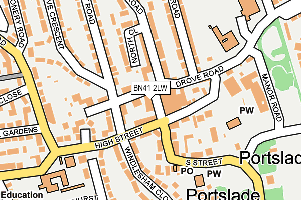 BN41 2LW map - OS OpenMap – Local (Ordnance Survey)