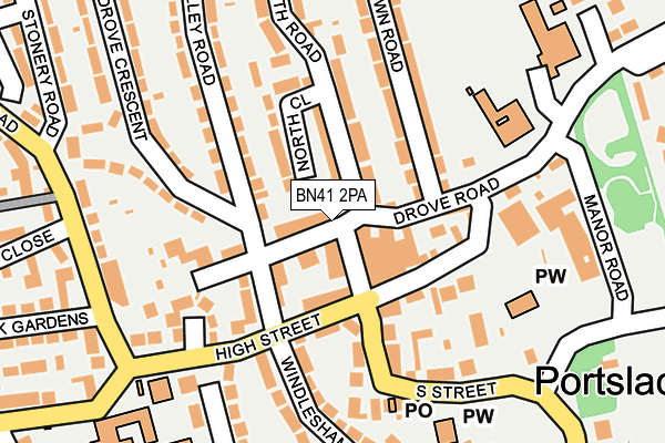 BN41 2PA map - OS OpenMap – Local (Ordnance Survey)