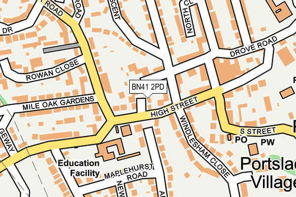 BN41 2PD map - OS OpenMap – Local (Ordnance Survey)