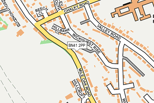 BN41 2PP map - OS OpenMap – Local (Ordnance Survey)