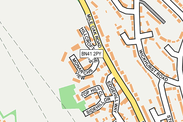 BN41 2PY map - OS OpenMap – Local (Ordnance Survey)
