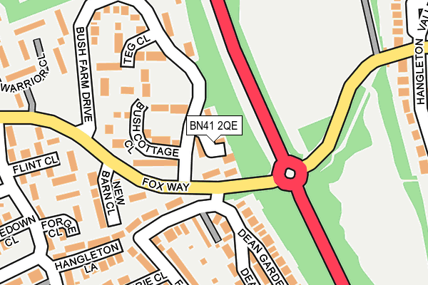 BN41 2QE map - OS OpenMap – Local (Ordnance Survey)