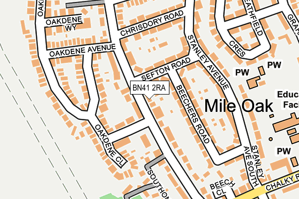 BN41 2RA map - OS OpenMap – Local (Ordnance Survey)