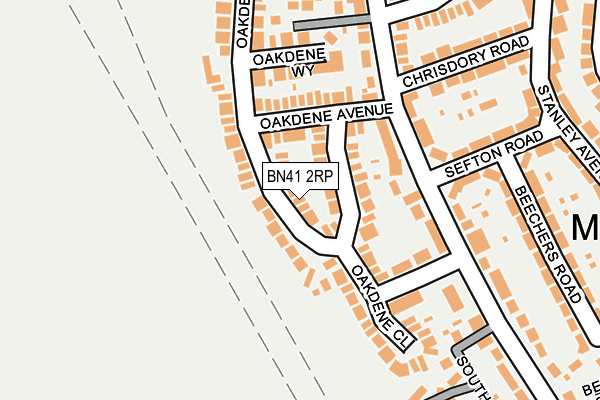 BN41 2RP map - OS OpenMap – Local (Ordnance Survey)