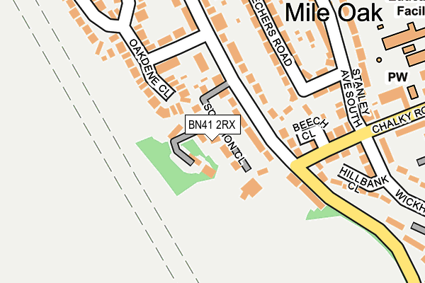 BN41 2RX map - OS OpenMap – Local (Ordnance Survey)