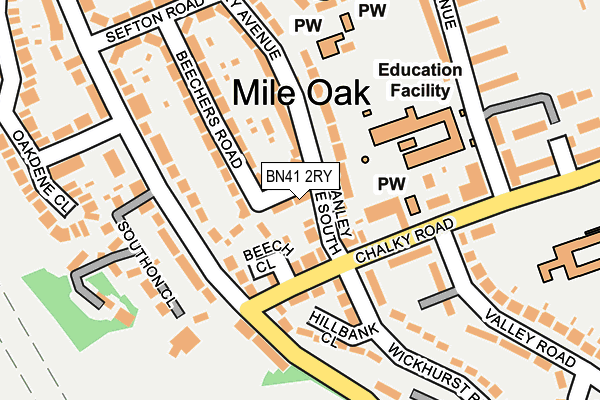 BN41 2RY map - OS OpenMap – Local (Ordnance Survey)
