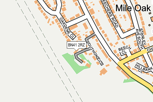 BN41 2RZ map - OS OpenMap – Local (Ordnance Survey)