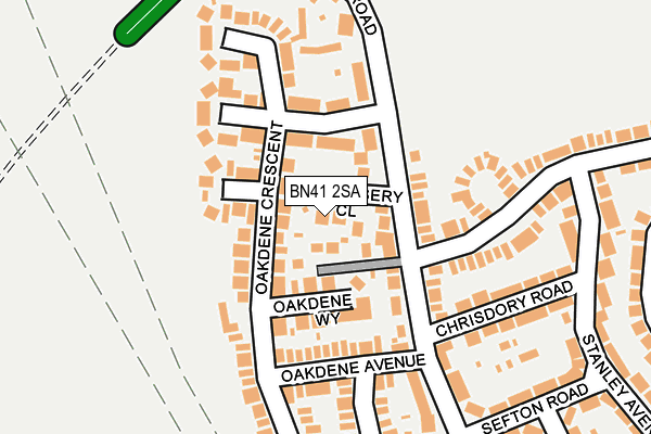 BN41 2SA map - OS OpenMap – Local (Ordnance Survey)