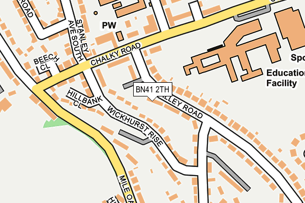 BN41 2TH map - OS OpenMap – Local (Ordnance Survey)