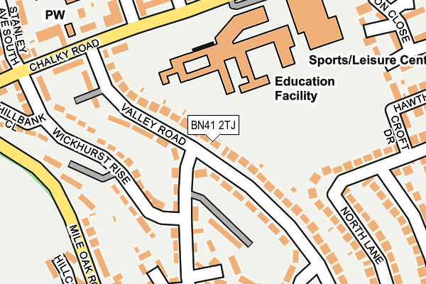 BN41 2TJ map - OS OpenMap – Local (Ordnance Survey)