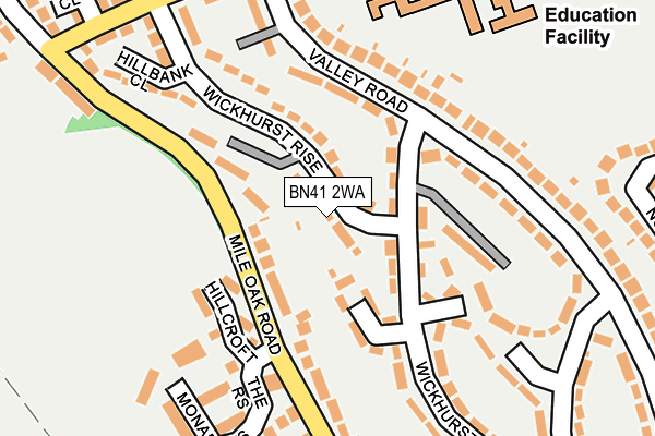 BN41 2WA map - OS OpenMap – Local (Ordnance Survey)