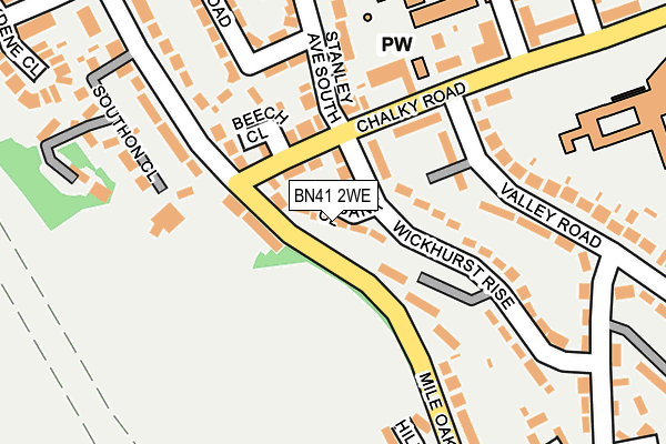 BN41 2WE map - OS OpenMap – Local (Ordnance Survey)