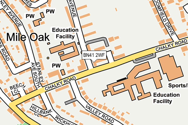 BN41 2WF map - OS OpenMap – Local (Ordnance Survey)