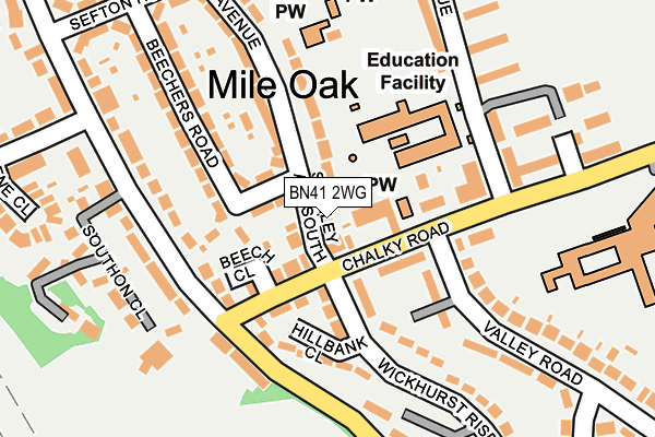 BN41 2WG map - OS OpenMap – Local (Ordnance Survey)