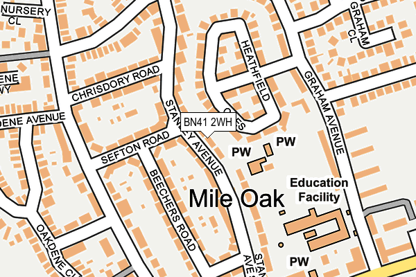 BN41 2WH map - OS OpenMap – Local (Ordnance Survey)