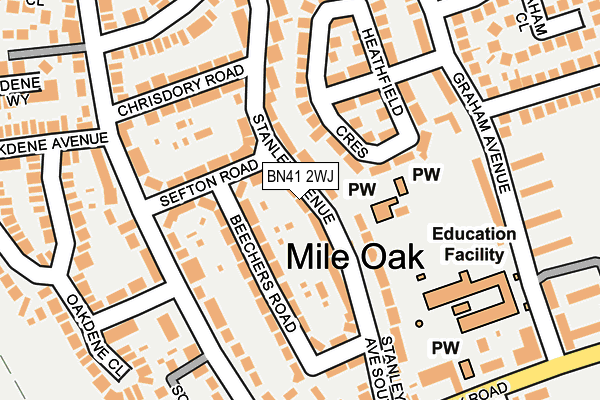 BN41 2WJ map - OS OpenMap – Local (Ordnance Survey)