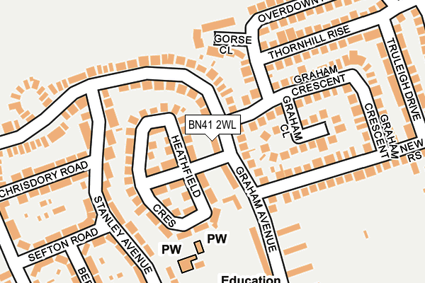 BN41 2WL map - OS OpenMap – Local (Ordnance Survey)