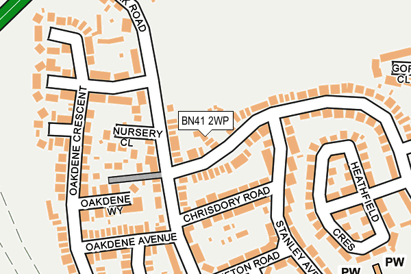 BN41 2WP map - OS OpenMap – Local (Ordnance Survey)