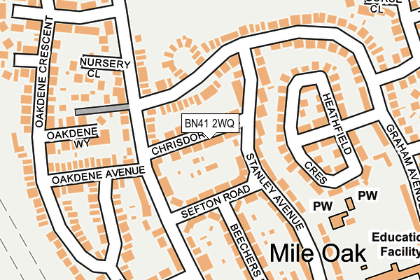 BN41 2WQ map - OS OpenMap – Local (Ordnance Survey)