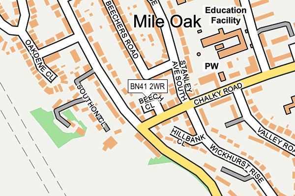 BN41 2WR map - OS OpenMap – Local (Ordnance Survey)